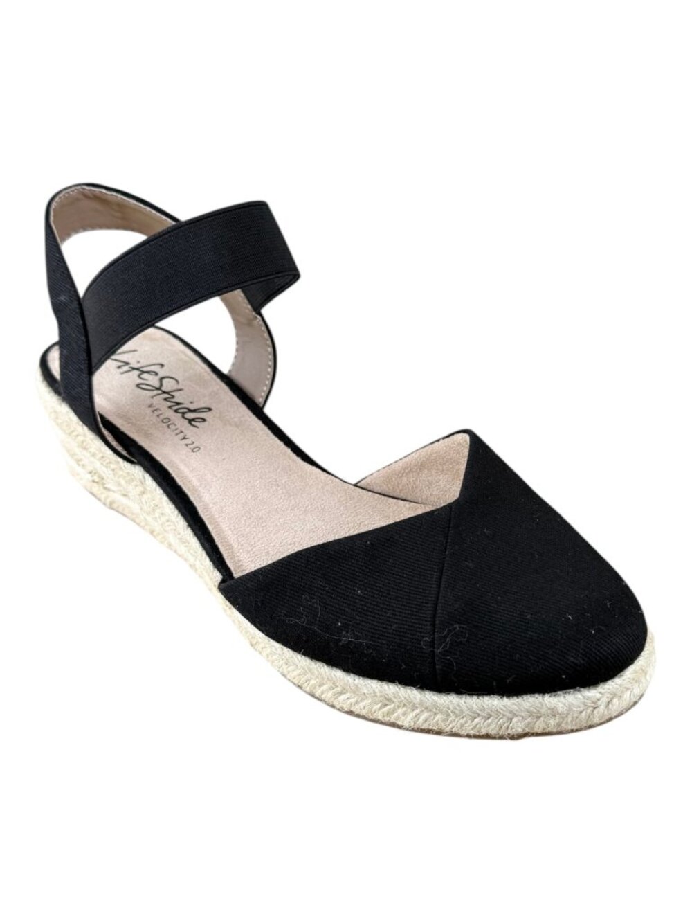 Life Stride Espadrille Wedge Low Heel Black Velocity 2.0 (9) NWOT